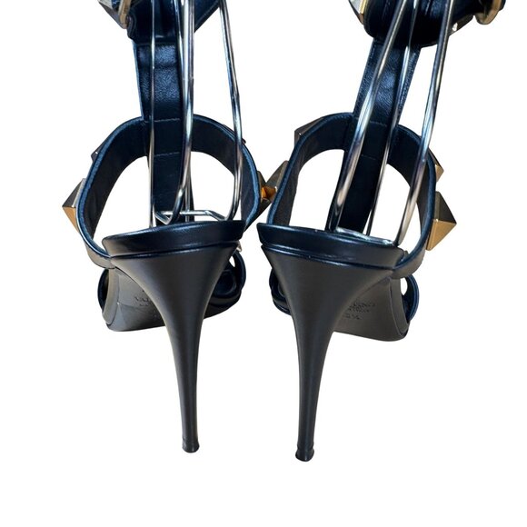 Valentino Garavani Rockstud Roman Stud Black Caged Stiletto Sandals Heels 36.5 - Picture 7 of 11